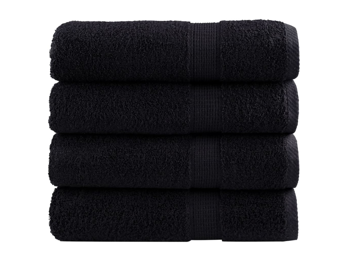 Toallas De Ducha Solund 4 Unidades Negro 70x140 Cm 600 Gsm Wsd395424