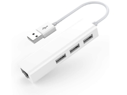 Concentrador con 3 puertos USB 2.0 RJ45 Ethernet multipuerto USB 2.0, compatible con MacBook Air Pro, etc., compatible con Microsoft, Windows, Mac OS y Linux (blanco) Yizhood