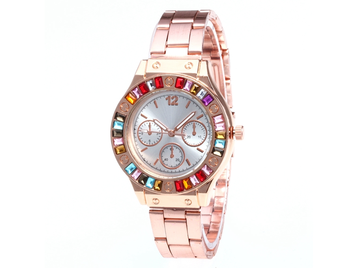 Reloj De Cuarzo Con Brazalete De Acero, Estilo Moderno, Caja Con Esfera Color Oro Rosa.