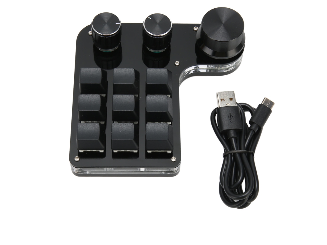 Teclado Mecânico Macro De Uma Mão Rgb 9 Teclas Mini Usb Osu Ajustável Para Jogos E Escritório