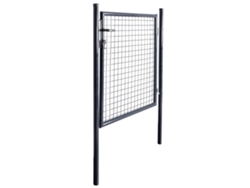 Puerta de jardín de malla de acero galvanizado, 85,5 x 100 cm, gris, WSD214518, Lovely House