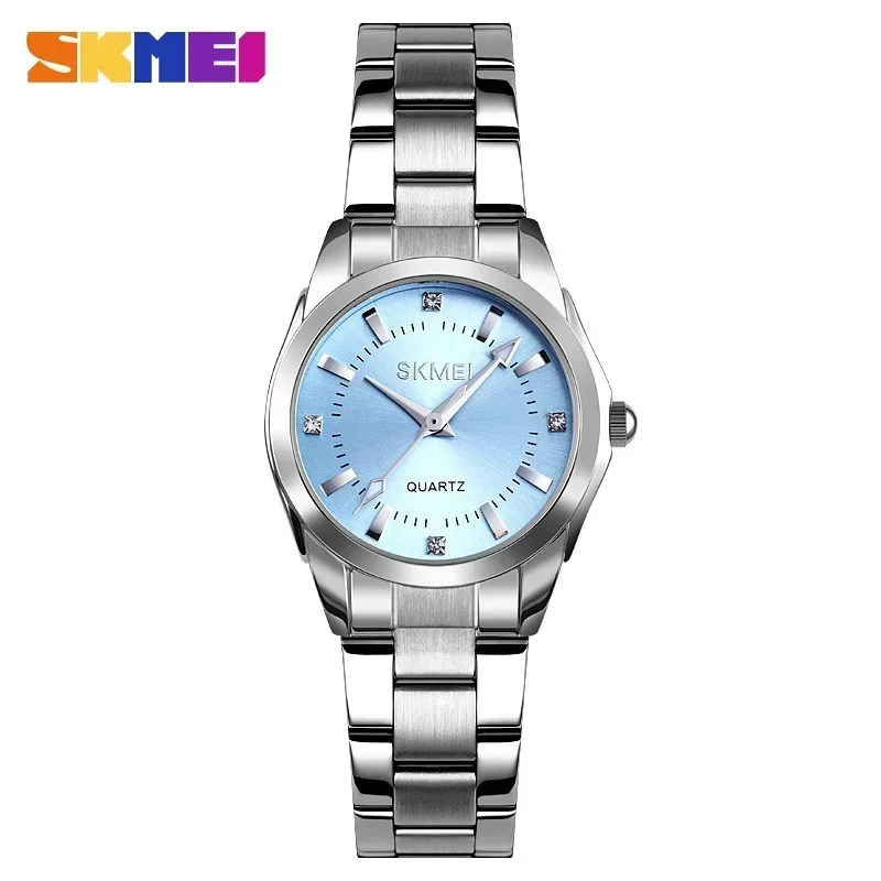 Reloj De Pulsera Delgado Para Mujer (azul Plateado), Reloj De Cuarzo Elegante Y Sencillo