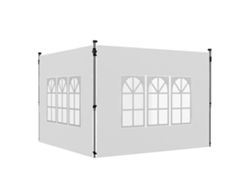 Paneles laterales para cenador de 3 x 3 m con ventana, juego de 2, color blanco.