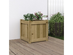 Jarrón/maceta de jardín de 40 x 40 x 40 cm, madera de pino impregnada, DKD Home Decor