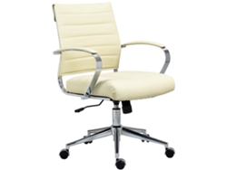 Silla de oficina Oakland creme/couro sintético CLP