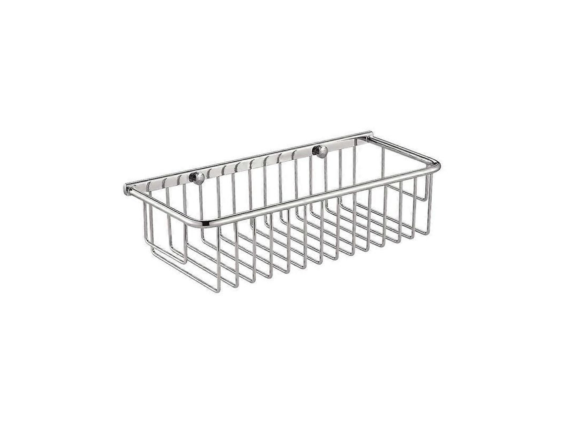 Cesta De Ducha Rectangular De Estilo Europeo, Chapada En Latón Cromado, Para Baño, Con Rejilla De Alambre.