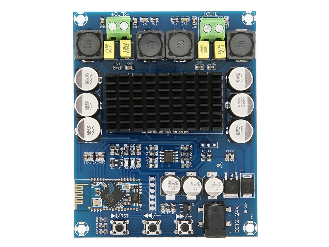 Veloriskku - Placa amplificadora de audio digital Bluetooth de 2 canales TPA3116D2 120W+120W