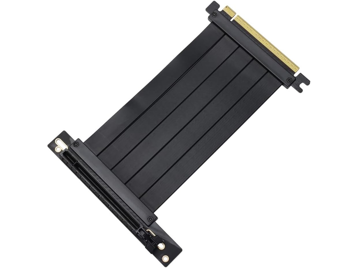 Cable De Extensión Pcie 4.0 De Metal Negro X16 De 300 Mm Con Conector De 90°, Compatible Con Sistemas 3.0.