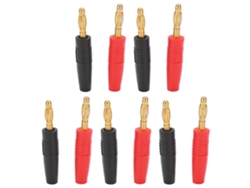 Juego De 5 Conectores Banana De 4 Mm U17, Chapados En Oro Y Pvc, Resistentes Al Fuego, Para Pruebas Eléctricas, En Rojo Y Negro.