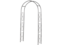 Techo De Celosía Arqueada Para Jardín, 114x30x230cm, Negro