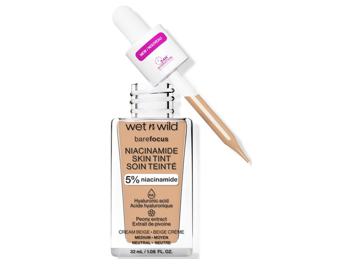 Base de maquillaje líquida con tinte para la piel con niacinamida de Bare Focus