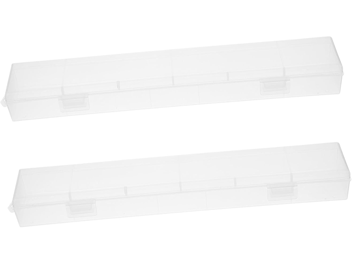 Cajas De Almacenamiento Transparentes De 2 Piezas, Recipientes Para Tiza De Agua Y Estuches Para Pinceles.
