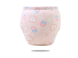 Pañales lavables para bebé, calzoncillos de entrenamiento, talla 90, color fresa y conejo (aptos para bebés de menos de 17 kg)