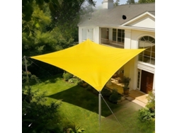 Sombrilla Rectangular De Tela Oxford Estilo Vela, 3x3 M, Amarilla, Digitallab
