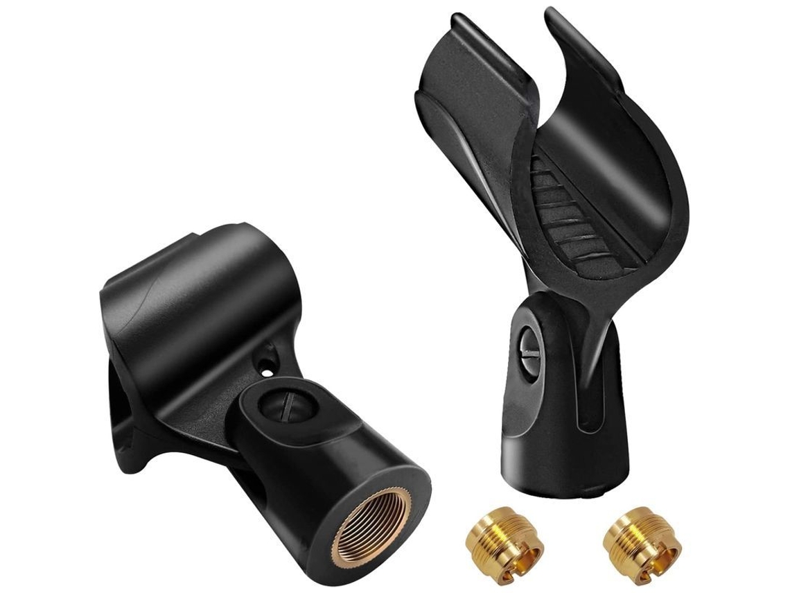 Soporte Universal Para Micrófono Con Adaptador De 5/8" A 3/8", 2 Unidades, Para Micrófonos De Mano, Plástico Resistente.