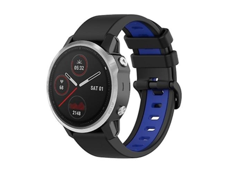Correa Smartwatch Para Garmin Fenix 6S 22Mm Negro-Azul VENISYMLIS