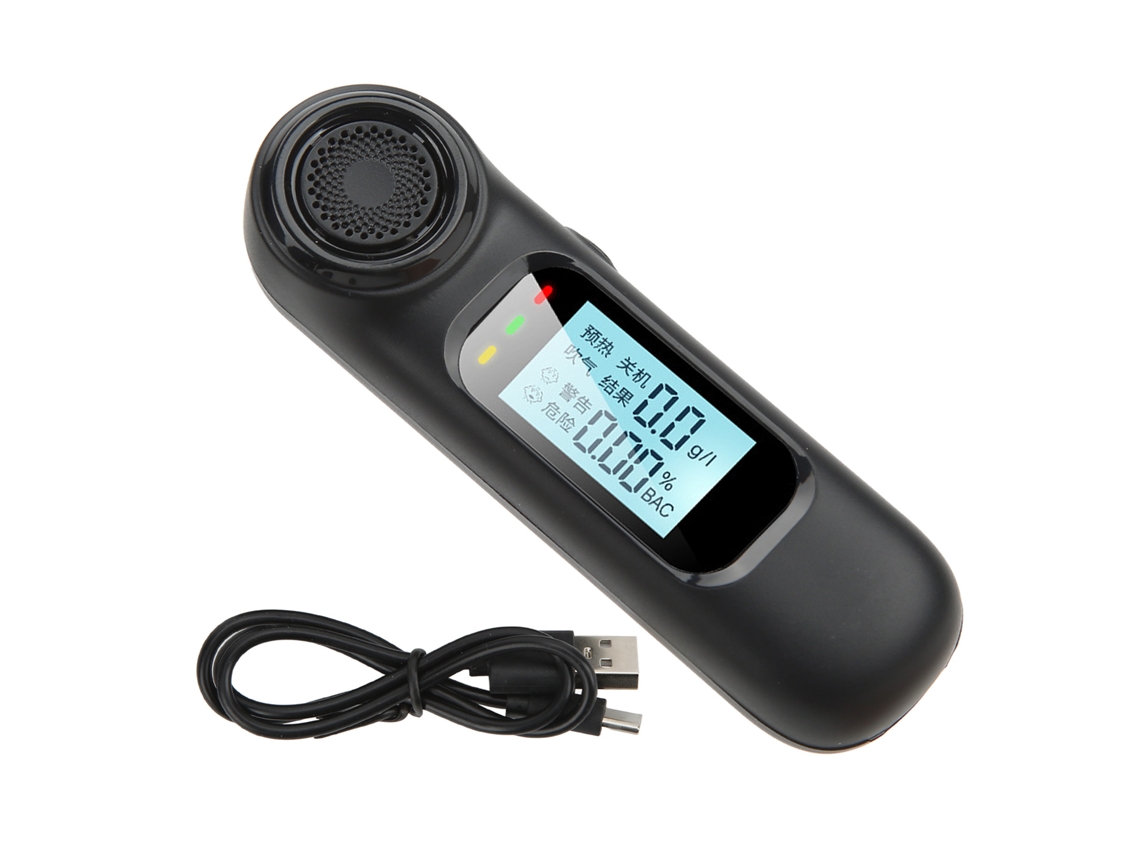Alcoholímetro Digital Con Pantalla Lcd, Alta Precisión, Sensor Inteligente, Carga Usb, Versión En Inglés.