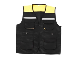 Chaleco De Trabajo Reflectivo Con Multi Bolsillos Práctico Para Ingenieros Y Obreros Talla 3xl Negro