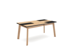 Mesa Comedor, 167xx90x75cm, Para 8 Comensales, Patas De Madera, Roble Y Negro