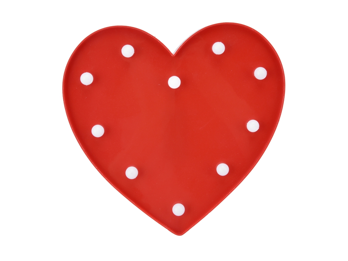 Lámpara de noche con forma de corazón 2026, 10 LED, adorable para niños, con luz cálida, funciona con pilas, ideal para la decoración del dormitorio, color rojo.