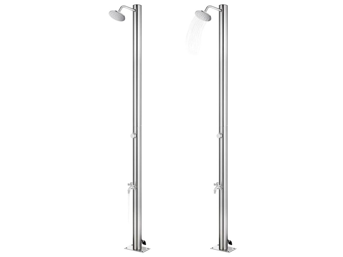 Maison Exclusive - Ducha De Jardín Con Base Gris 220 Cm Acero Inoxidable