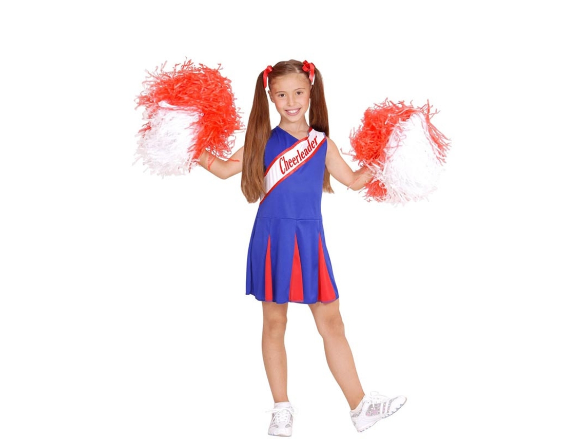 Disfraz de Animadora encantadora azul y rojo para niña