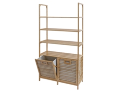 Mueble de salón de bambú Bain, 4 estantes + 2 cestas colgantes, 168x81x33 cm, 04_0009763