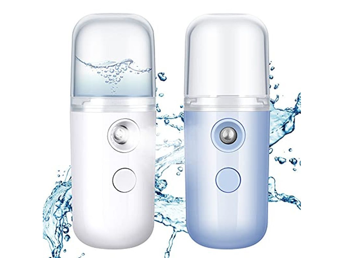 Linjou Humidificador Facial Portátil Nano De 2 Piezas (blanco Y Azul)