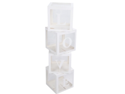 4 Cajas Transparentes Para Globos Con Letras Love Para Decoración Del Hogar O Fiestas
