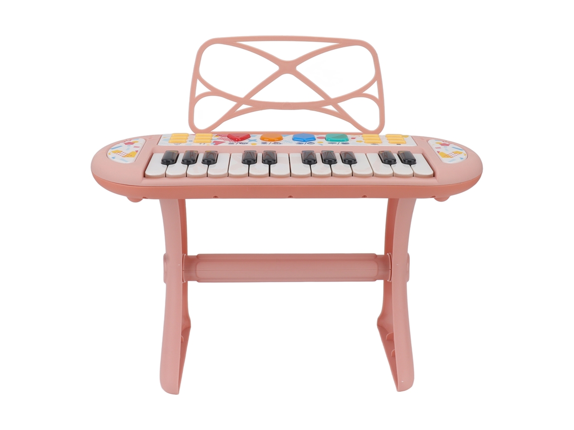 Teclado de piano infantil de 24 teclas con soporte desmontable.