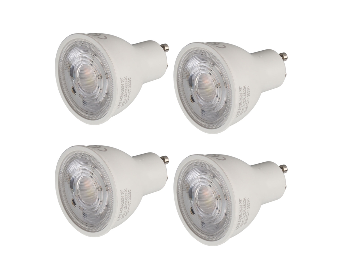 4pcs Bombilla Led Inteligente Regulable Con Control Por Voz Y Temporizador Gu10 4.7w 95-250v Para Hogar