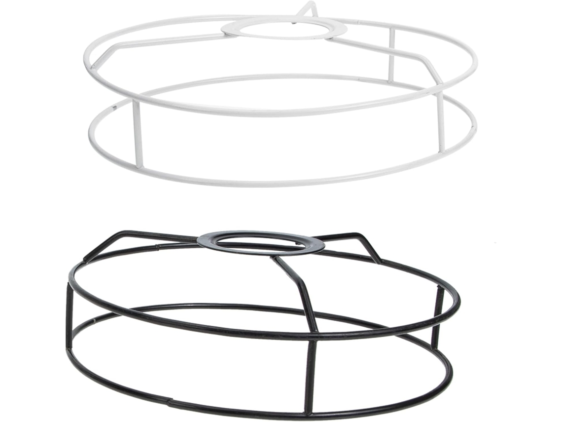 Juego De 2 Soportes Redondos De Metal En Blanco Y Negro Para Lámparas Colgantes De Bricolaje.