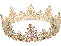 Coroa De Noiva Redonda Em Liga Metálica E Strass Para Penteado E Decoração De Casamento.