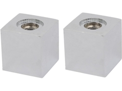 Accesorios para grifo, aleación de zinc, kit universal con manija cuadrada, tono plateado, 2 piezas CHABERLU