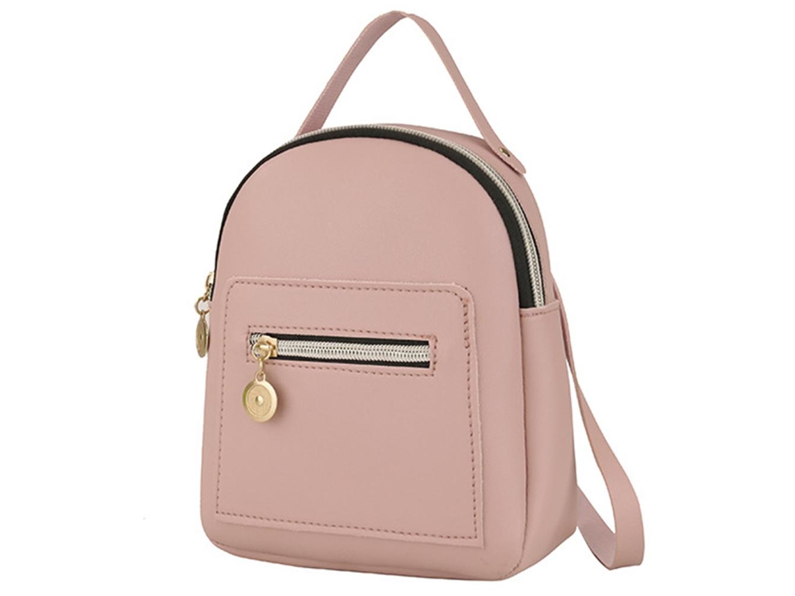 Rebe-mochila De Cuero Pu Para Mujer Casual Bonita Mochila Diaria Con Bolsillos Cremallera Convertible A Bandolera