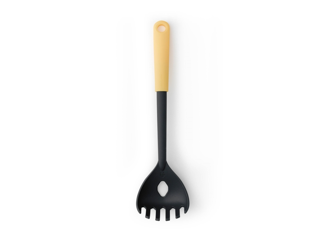 Cuchara Para Espaguetis Con Medida De Plástico 30Cm Negra Y Amarilla Tasty