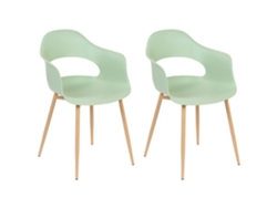 2 cadeiras de jantar em estilo escandinavo BELIANI Utica de Material sintético Verde 54x47x81