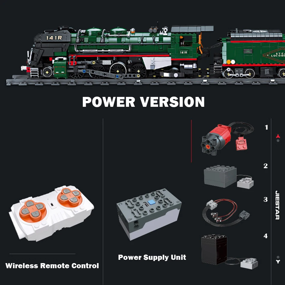 (1782 Piezas) Locomotora De Vapor Ferroviaria Francesa Sncf 141r - Modelo De Tren De Bloques De Construcción, Ideal Como Regalo