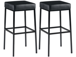 Juego de 2 taburetes de bar Montreal 80 de símil piel CLP negro/negro