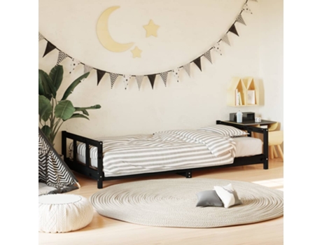 MAISON EXCLUSIVE - Estructura de cama para niños madera de pino negro 90x190 cm