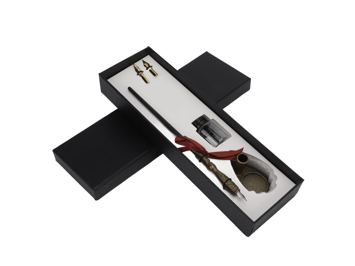 Set De Plumas De Inmersión Con Grabado Delicado Vintage Para Escritura Suave, Ideal Para Estudiantes Y Adultos, Regalo De Cumpleaños O Festividades