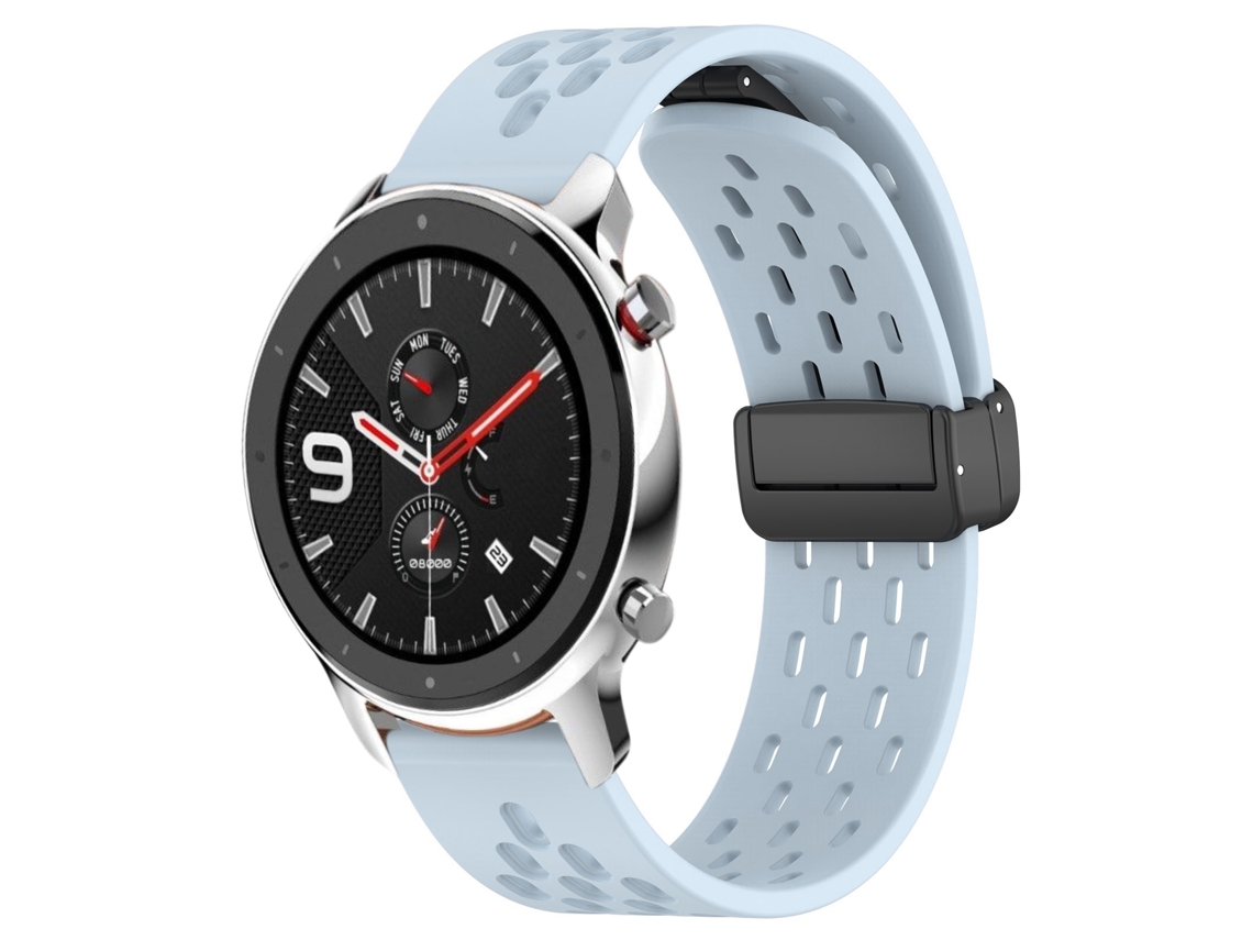 Bracelete de Smartwatch para Amazfit GTR 4 22mm de silicone com fecho magnético dobrável (azul claro)