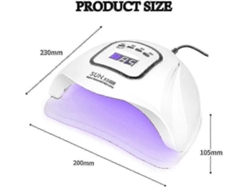 Lámpara de uñas UV LED de 150 W, secador profesional de esmalte de gel, lámpara de uñas UV con 4 temporizadores Ly Ebike
