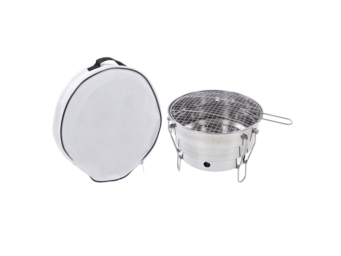 Parrilla De Carbón Portátil Y Plegable De Acero Inoxidable Para Acampar Y Hacer Picnics.