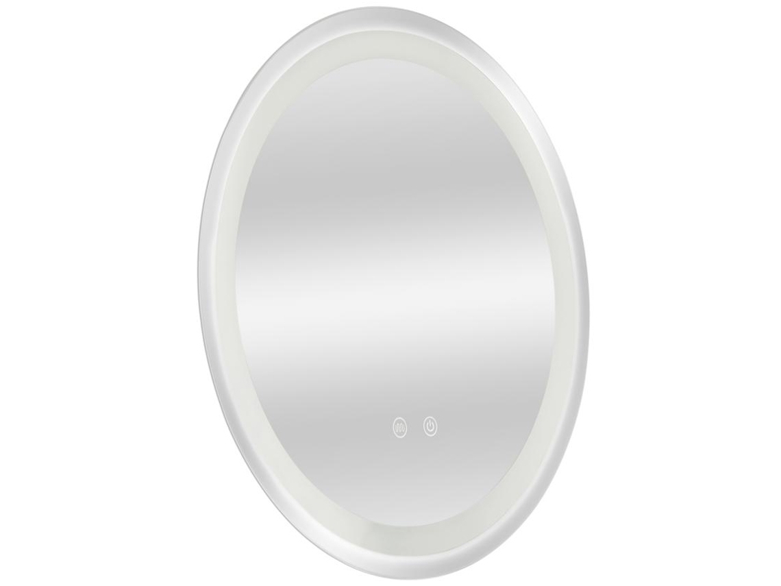 Espejo de pared con LED Maratea para baño antivaho redondo aluminio cristal 80 x 80 x 3 cm Plateado PRO.TEC