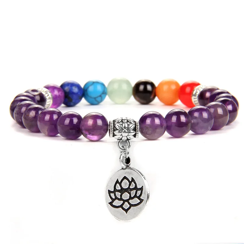 Pulsera Budista Tibetana De Loto, Pulsera Amuleto De Chakras Para Yoga