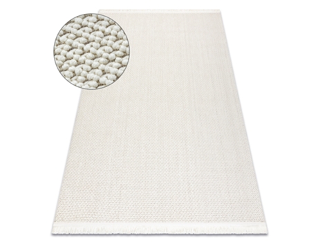 Alfombra NANO FH92A llanura color, bucle, tejido plano blanco