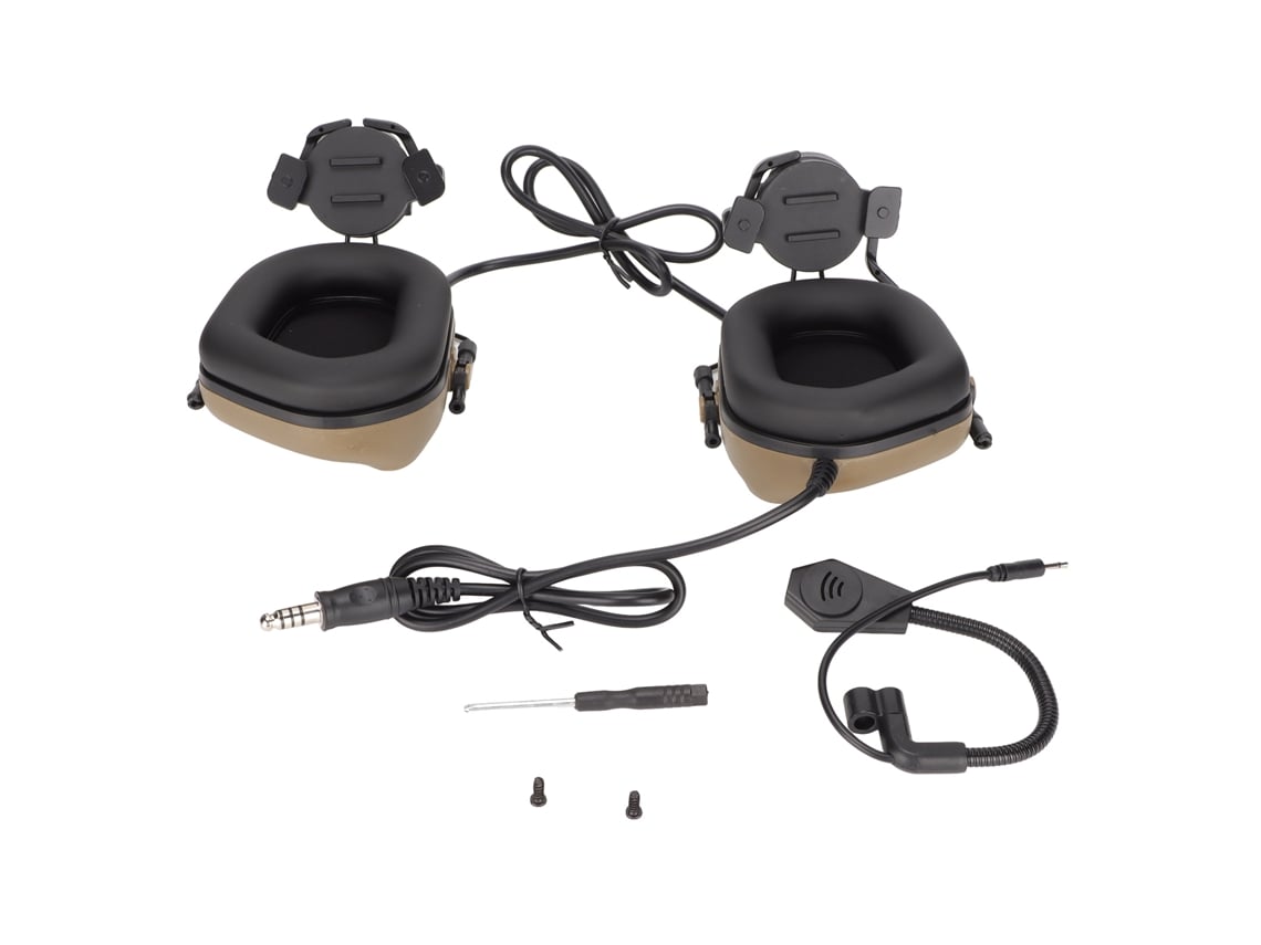 Auriculares Militares Multifuncionales Con Micrófono Para Radio Y Caza Al Aire Libre.