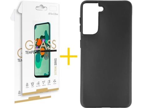 Carcasa + 2 Protectores de Pantalla para Samsung Galaxy S22 5G SKYHE Negro