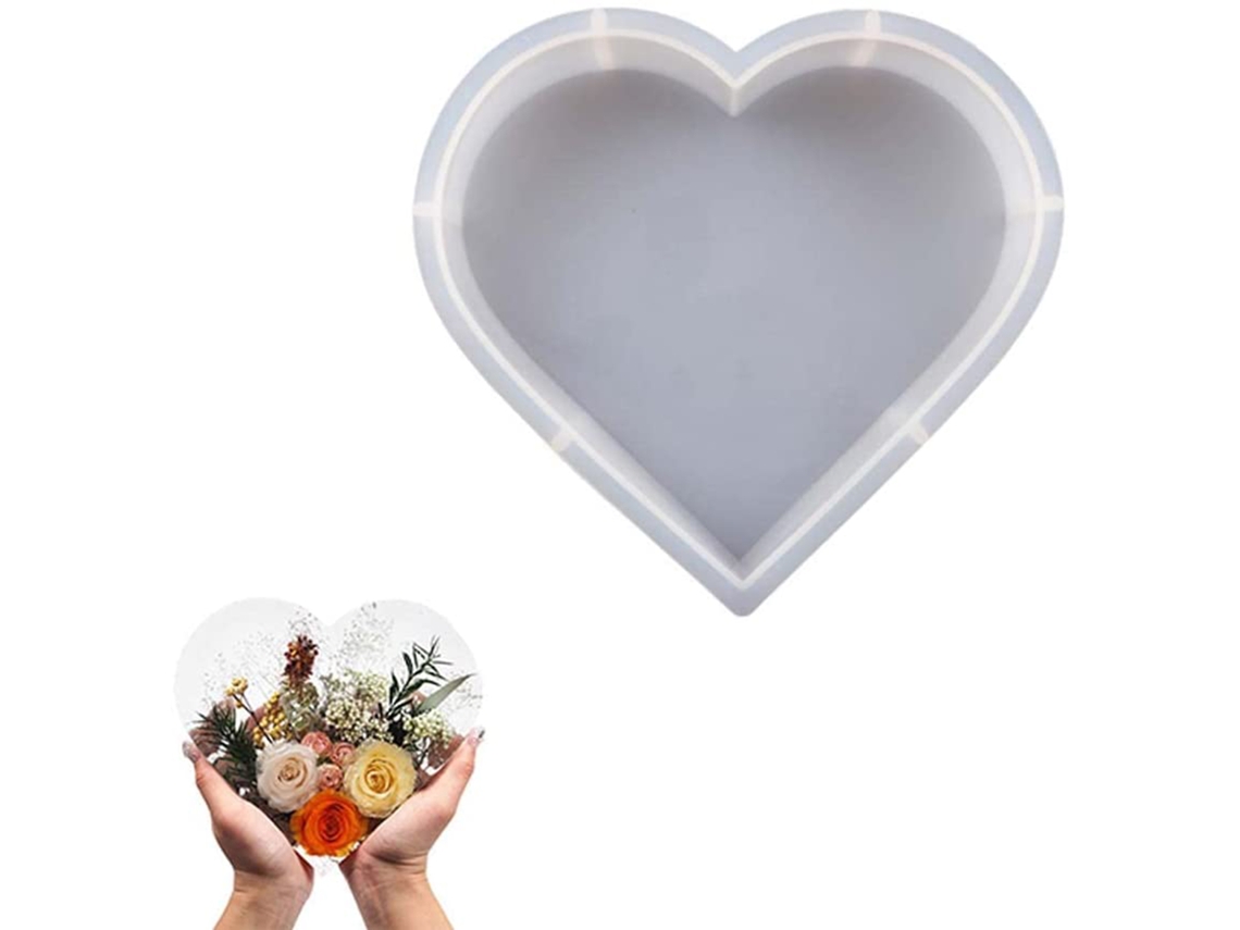 Molde de silicona en forma de corazón para espejo de cristal epoxi DIY